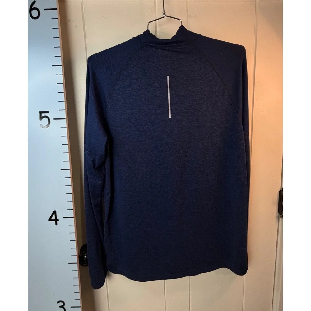 Nike Running Dri-FIT Shirt Men's Large Blue Lightweight‎ Athletic Tee Qtr Zip LS